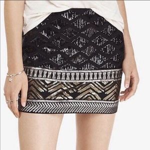 Express Aztec Sequin Mini Skirt